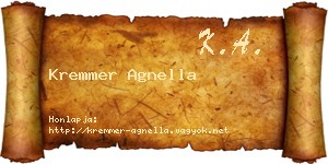 Kremmer Agnella névjegykártya